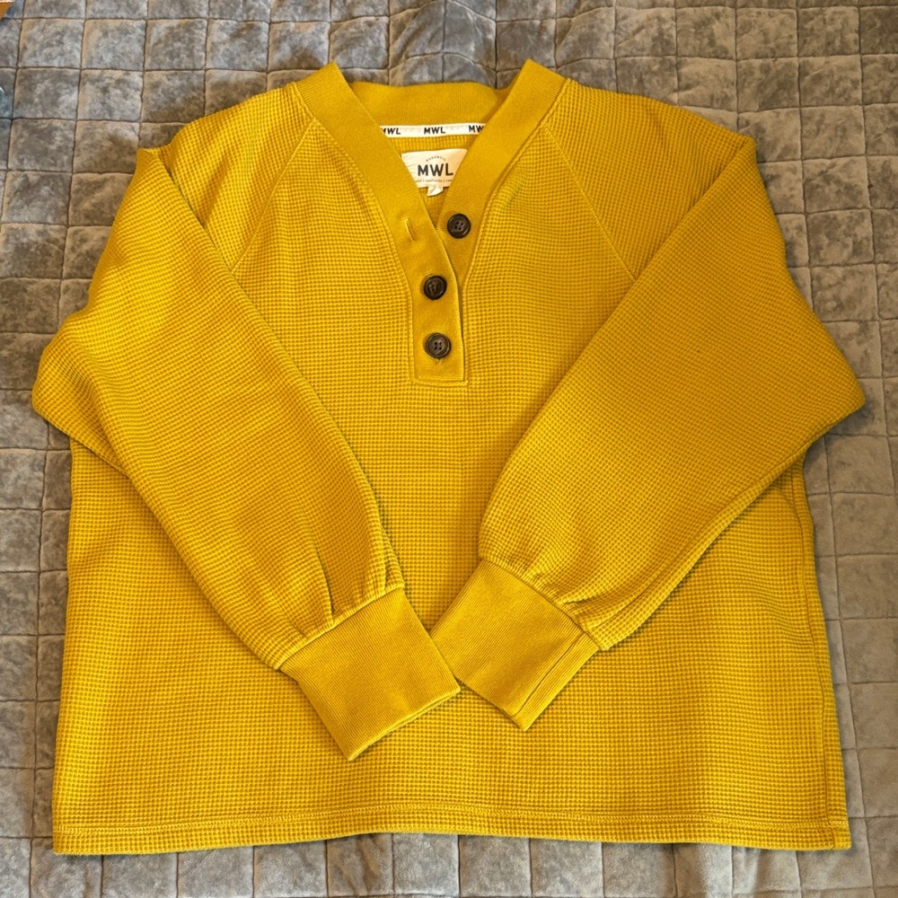 Madewell Mustard Henley Pullover Top